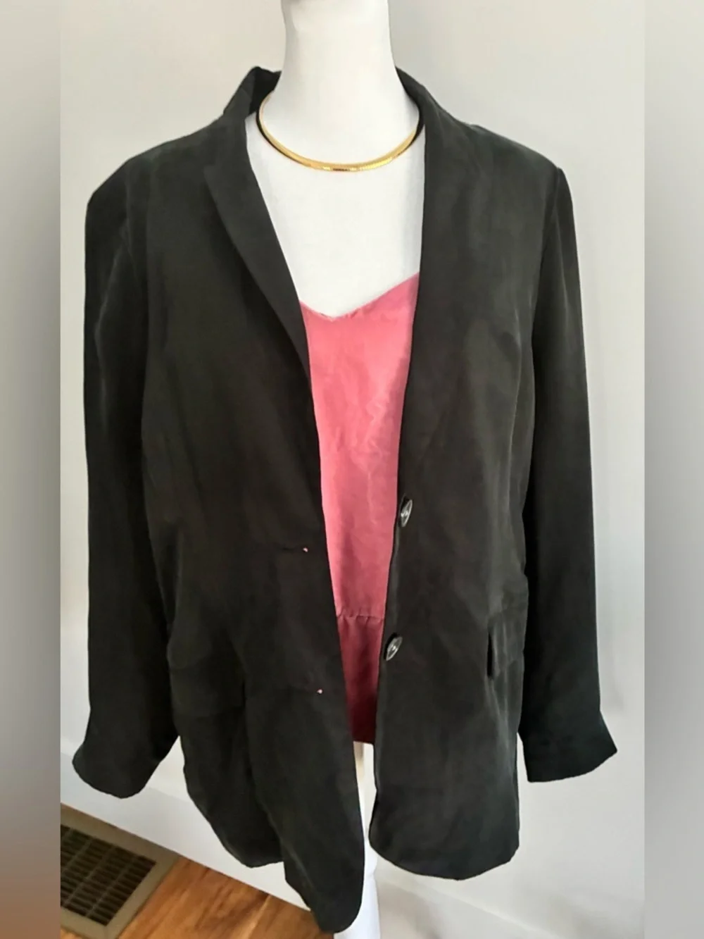 J.Crew Cupro jacket silk like black 90s blazer women 12